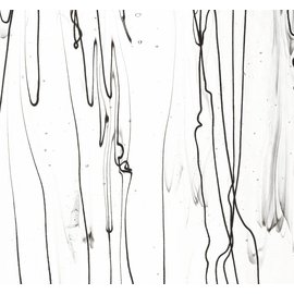 Bullseye glass 4100-000 black streamers on clear 3 mm
