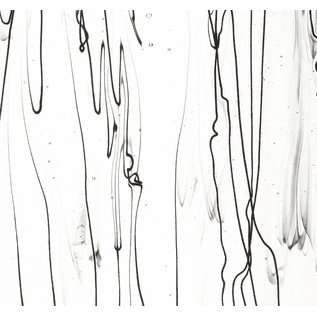 Bullseye glass 4100-000 black streamers on clear 3 mm