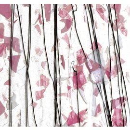 Bullseye glass 4115-000 deep pink, light pink & white 3 mm