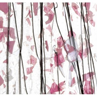 Bullseye glass 4115-000 deep pink, light pink & white 3 mm