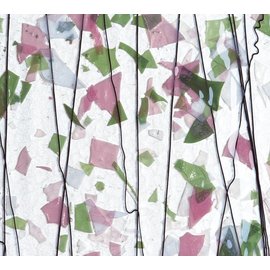 Bullseye glass 4116-000 light pink, green & white 3 mm