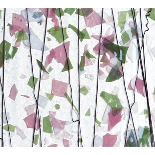 Bullseye glass 4116-000 light pink, green & white 3 mm