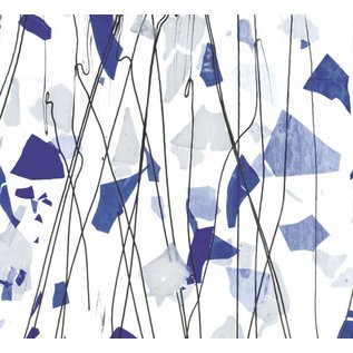 Bullseye glass 4119-000 blue & white 3 mm
