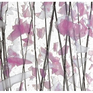 Bullseye glass 4121-000 ligth pink & white  3 mm