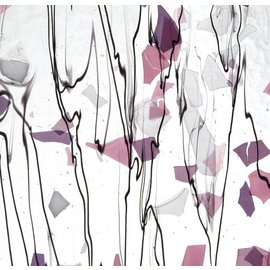 Bullseye glass 4122-000 light pink, plum & white  3 mm
