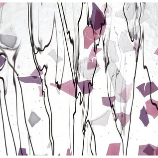 Bullseye glass 4122-000 light pink, plum & white 3 mm