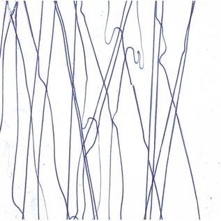 Bullseye glass 4151-000 royal blue streamers on clear 3 mm