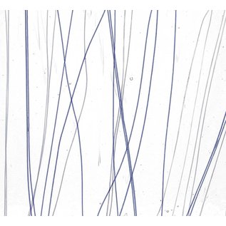 Bullseye glass 4172-000 blue & white streamers on clear 3 mm