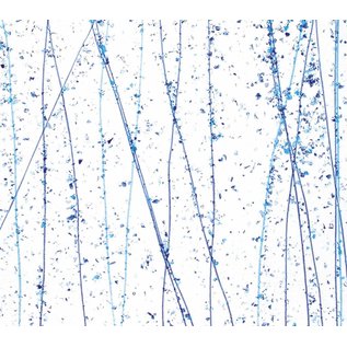 Bullseye glass 4216-000 royal blue & turquoise frit, cobalt blue & turquoise stringers 3 mm