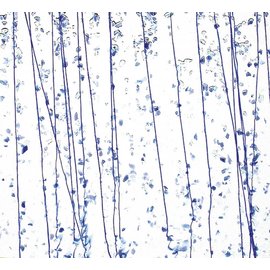 Bullseye glass 4219-000 royal blue, cobalt blue & light aqua with blue streamers 3 mm