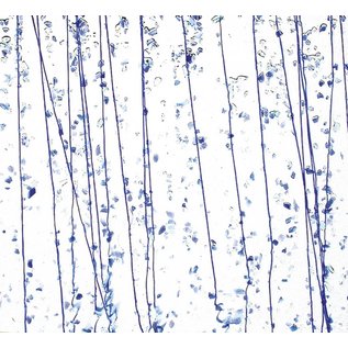 Bullseye glass 4219-000 royal blue, cobalt blue & light aqua with blue streamers 3 mm