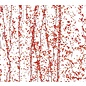 Bullseye glass 4224-000 red frit with red streamers on clear 3 mm