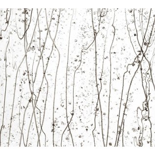 Bullseye glass 4229-000 gray & bronze frit with gray & vanilla streamers 3 mm