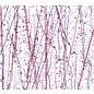 Bullseye glass 4234-000 cranberry & purple frit with cranberry & purple streamers 3 mm