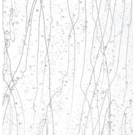 Bullseye glass 4237-000 vanilla & white frit with vanilla & white streamers 3 mm