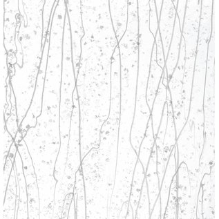 Bullseye glass 4237-000 vanilla & white frit with vanilla & white streamers 3 mm