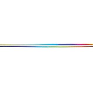 Bullseye glass sizzle stix wide rainbow black 6 mm