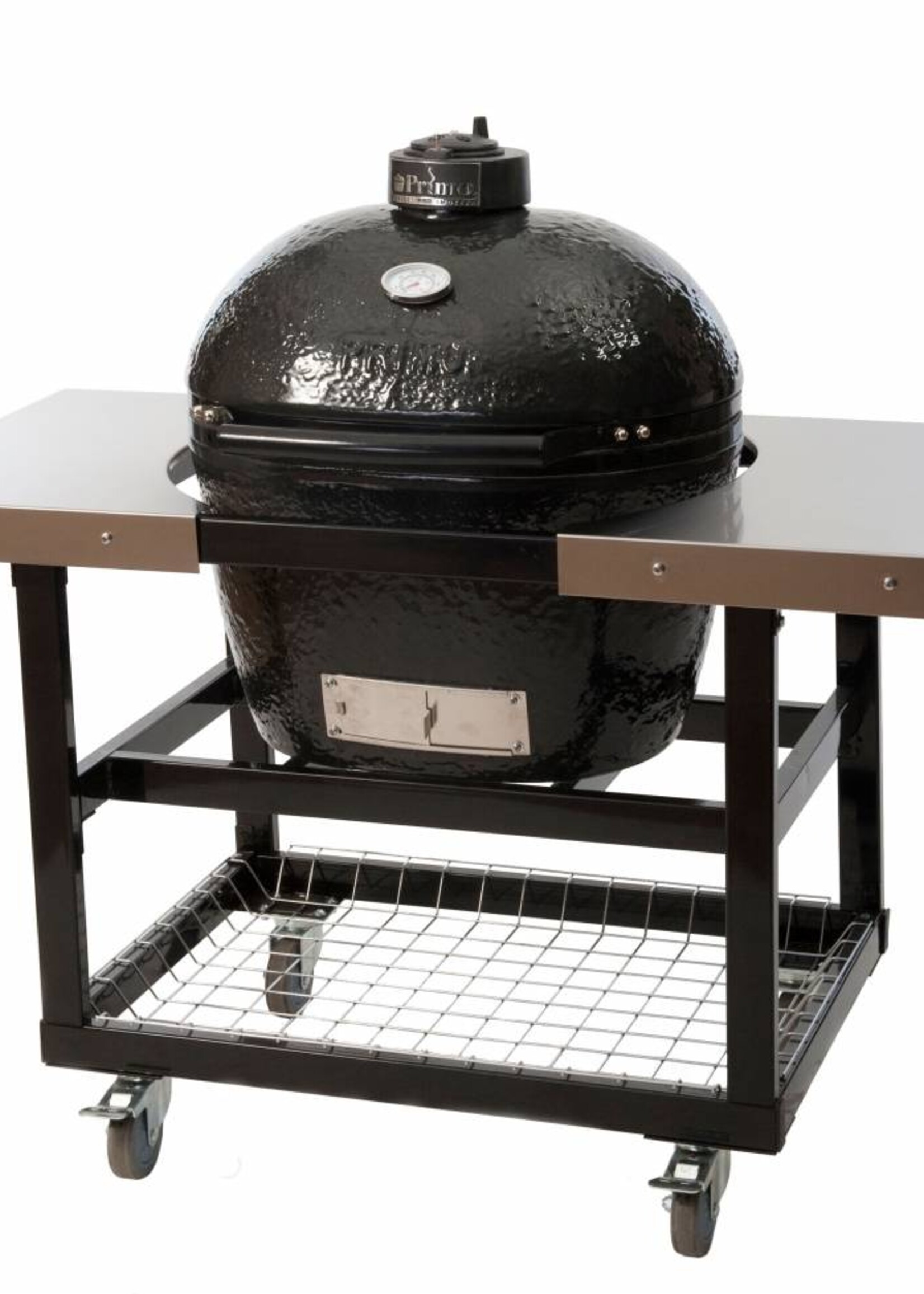 PrimoGrill Cart met mand Ovaal L met RVS zijtafels