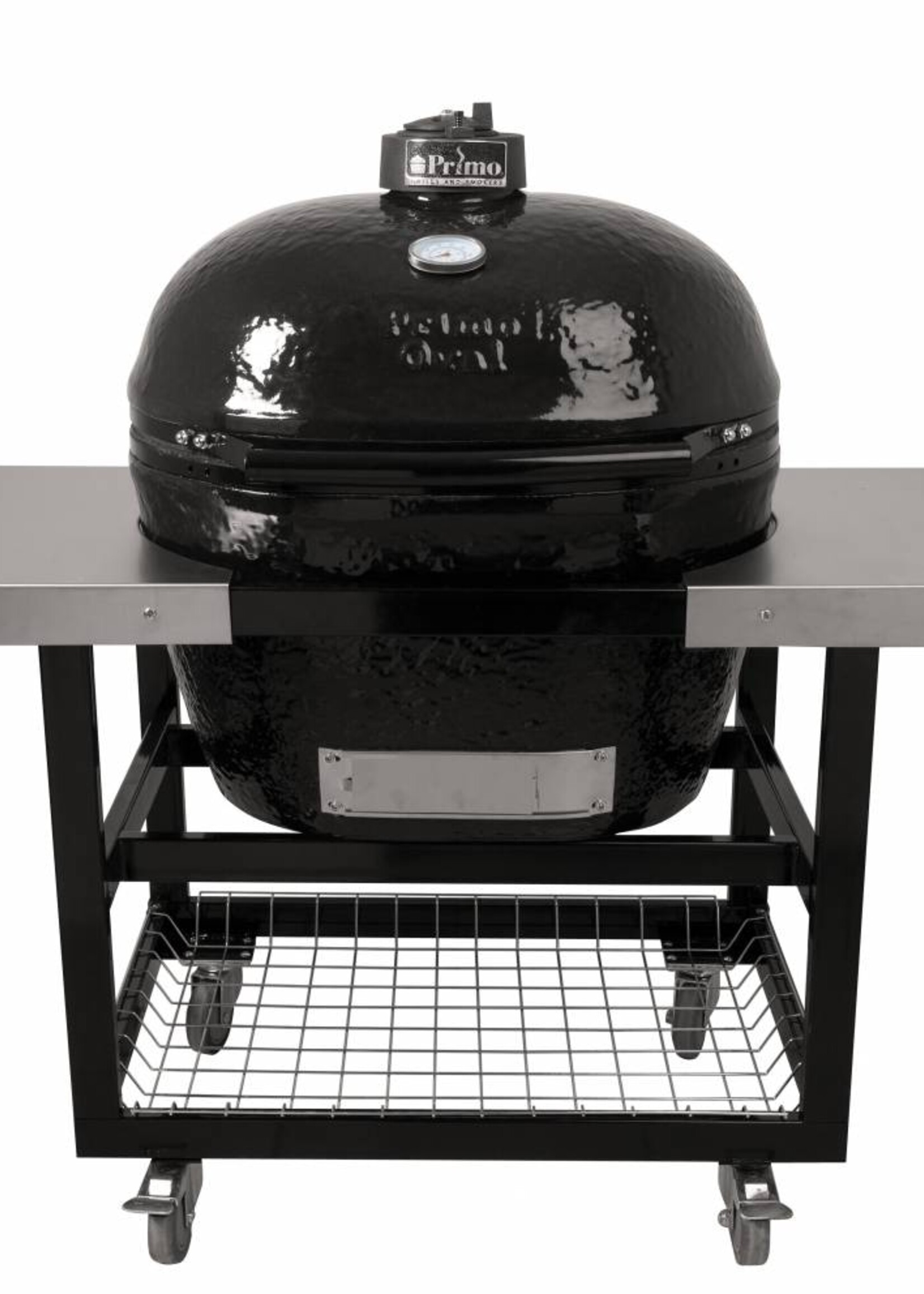 PrimoGrill Cart met mand Ovaal XL met RVS zijtafels