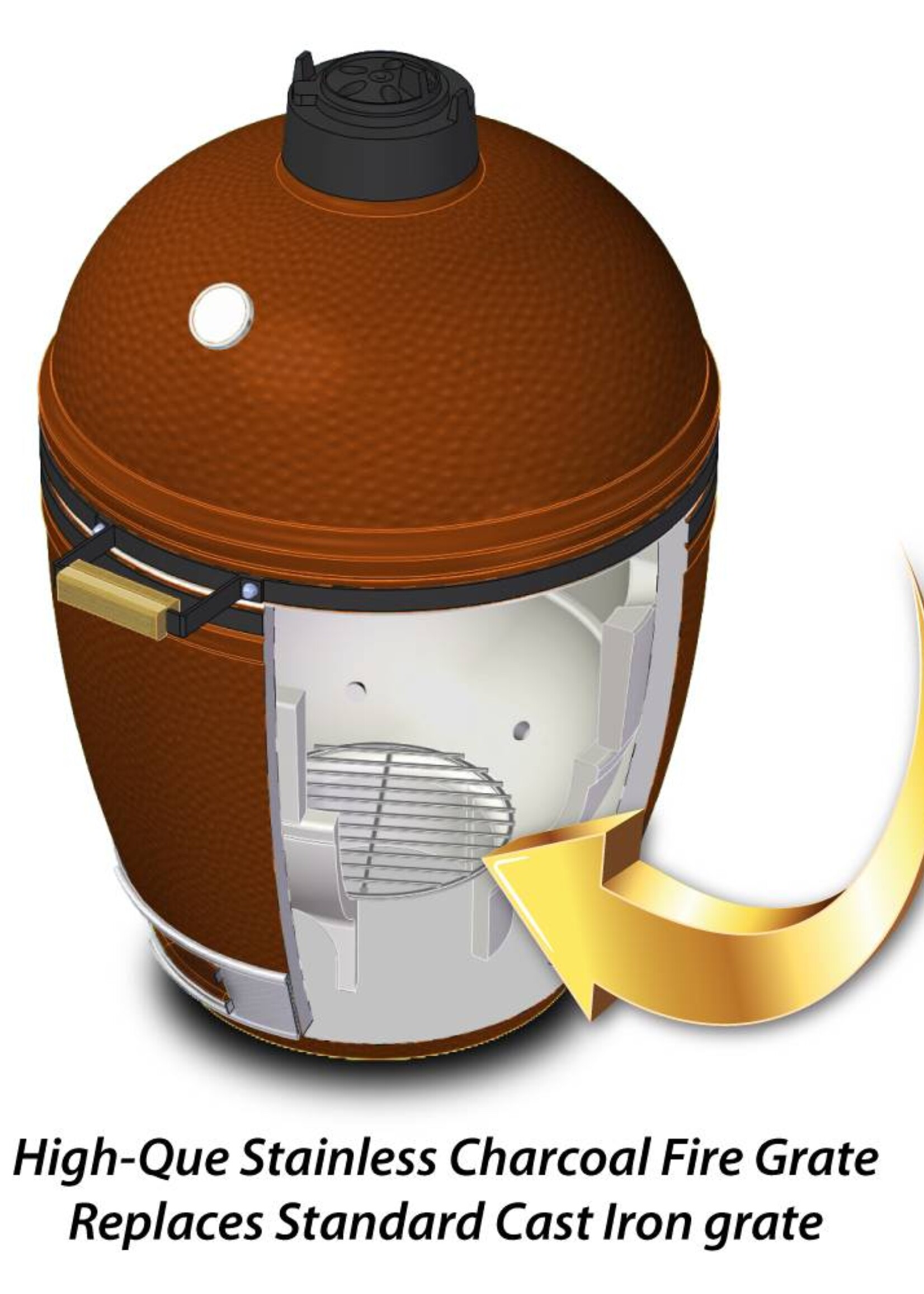 High-Que Kolen rooster voor de Kamado Joe BigJoe gemaakt van RVS.