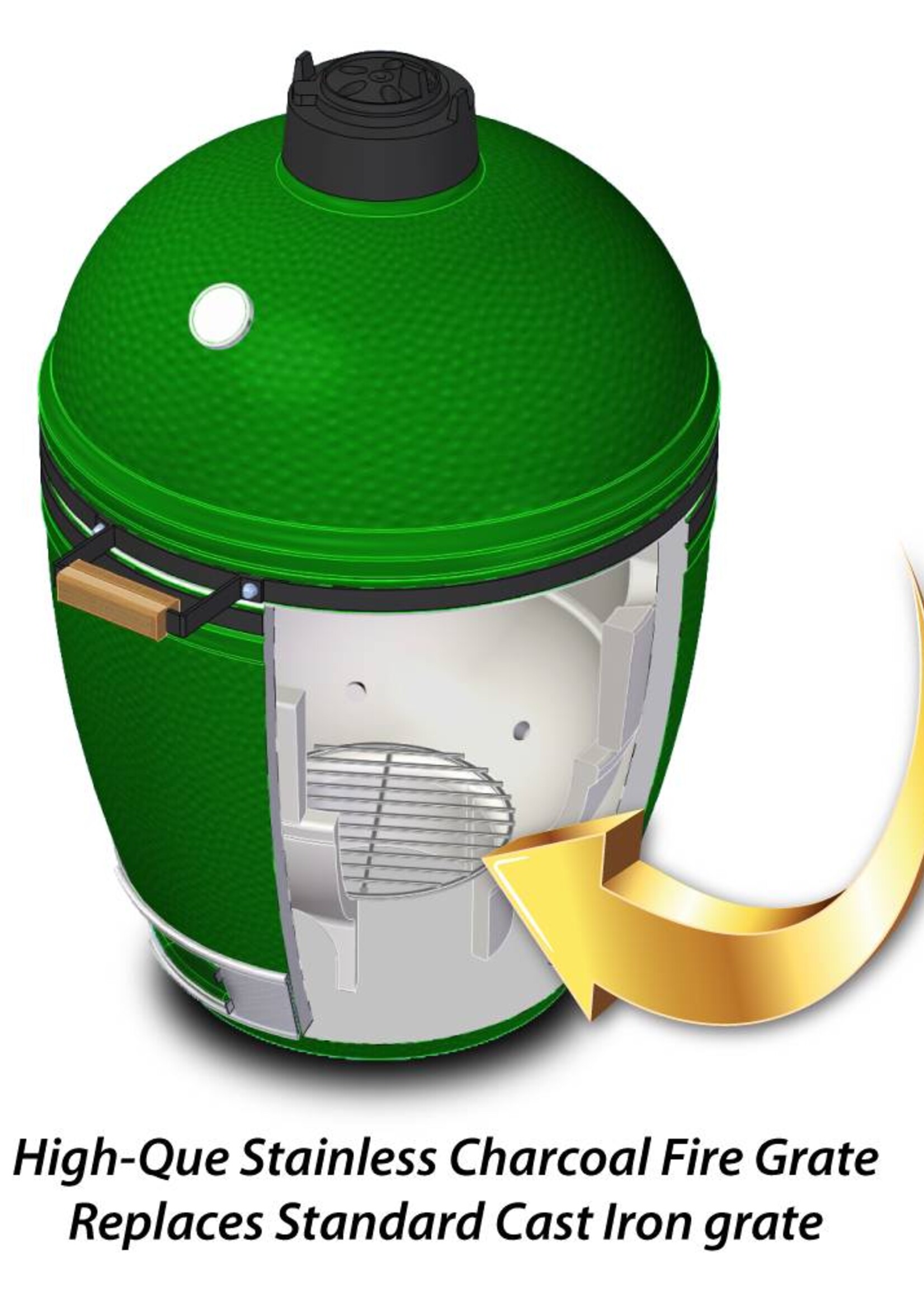 High-Que Kolen rooster voor de Big Green Egg Small en Mini gemaakt van RVS.