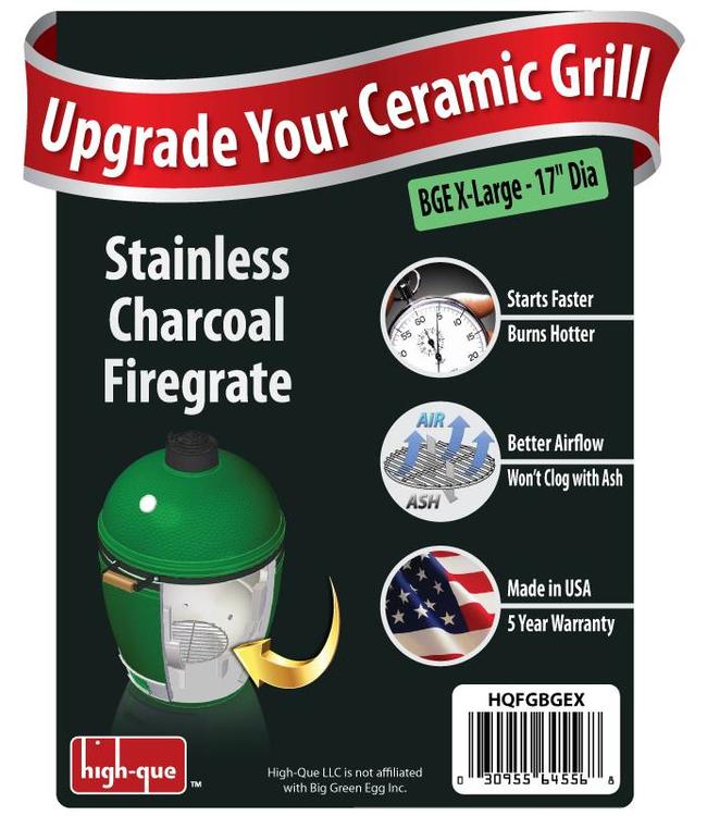 High-Que Kolen rooster voor de Big Green Egg Extra Large (XL) gemaakt van RVS.