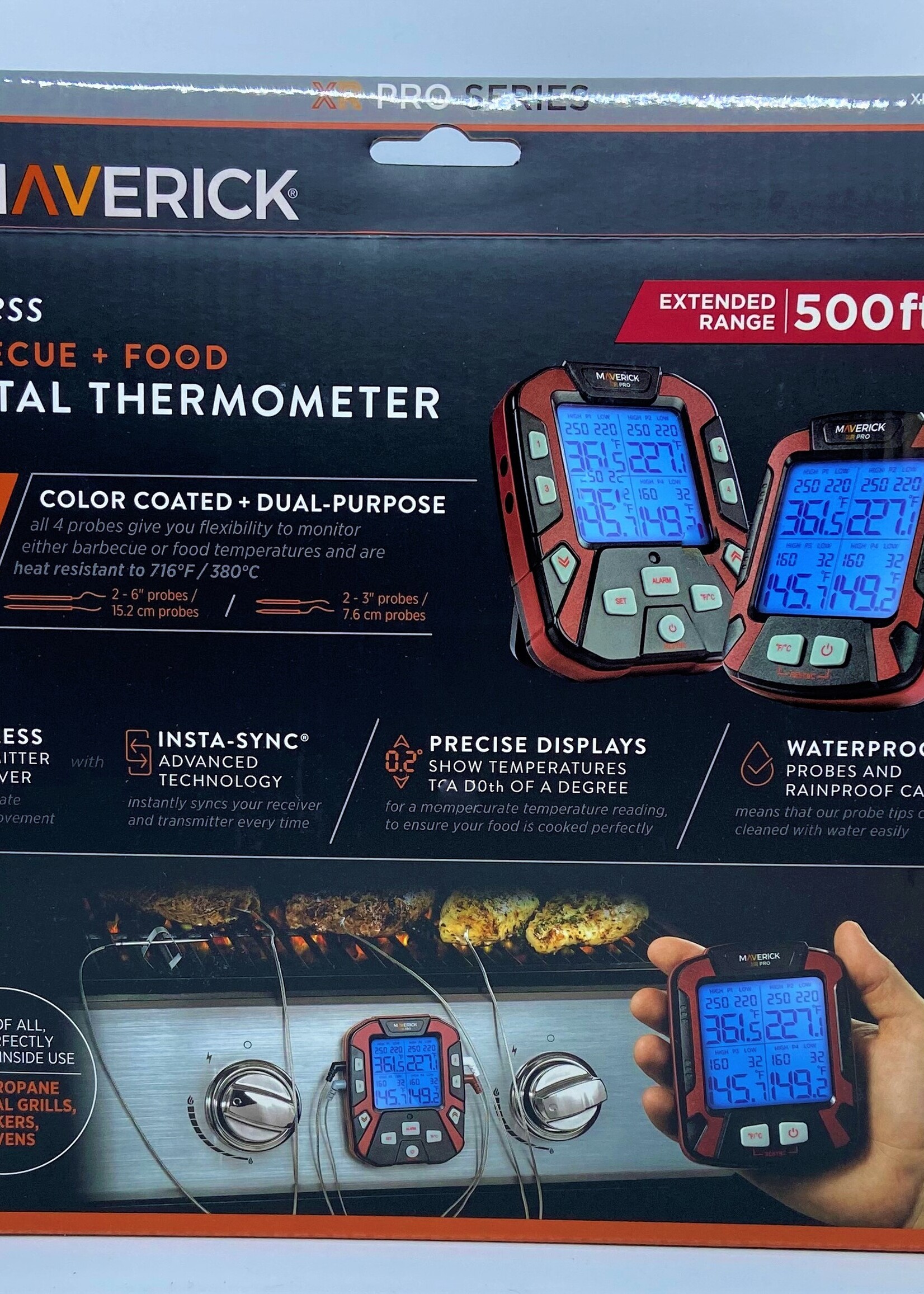 Maverick Thermometers XR-50 Professional serie Remote BBQ & Smoker Thermometer met 4 hybride probes