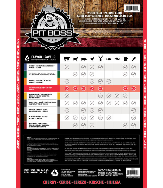 Kersen Hout Pellets  voor hout Pellet barbecue Grill (pellet bbq)