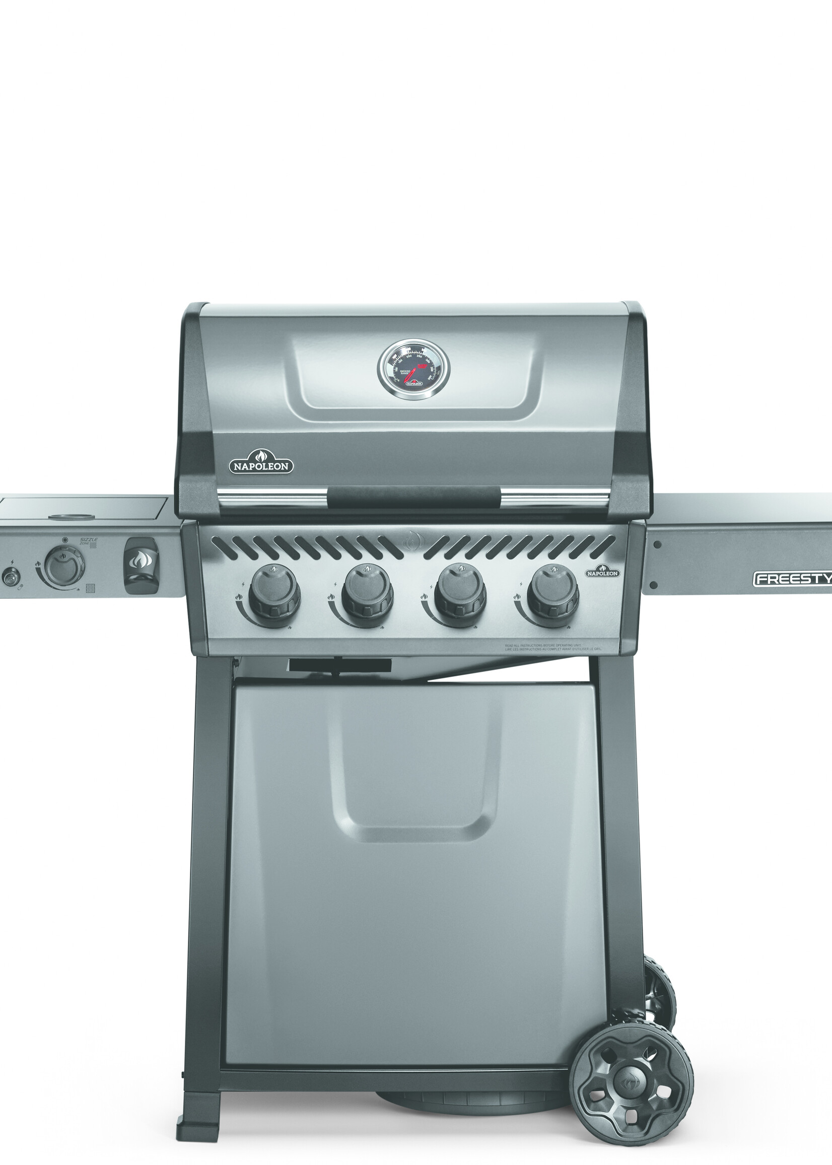 Napoleon Freestyle 425, 4 hoofdbranders, met SIZZLE ZONE zijbrander, graphite