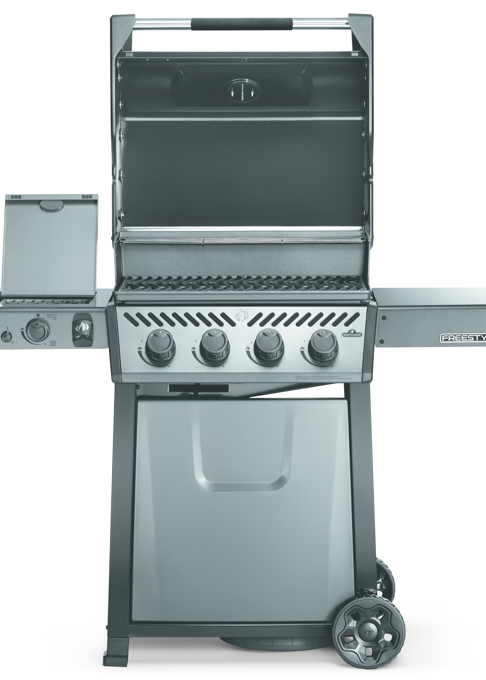 Napoleon Freestyle 425, 4 hoofdbranders, met SIZZLE ZONE zijbrander, graphite