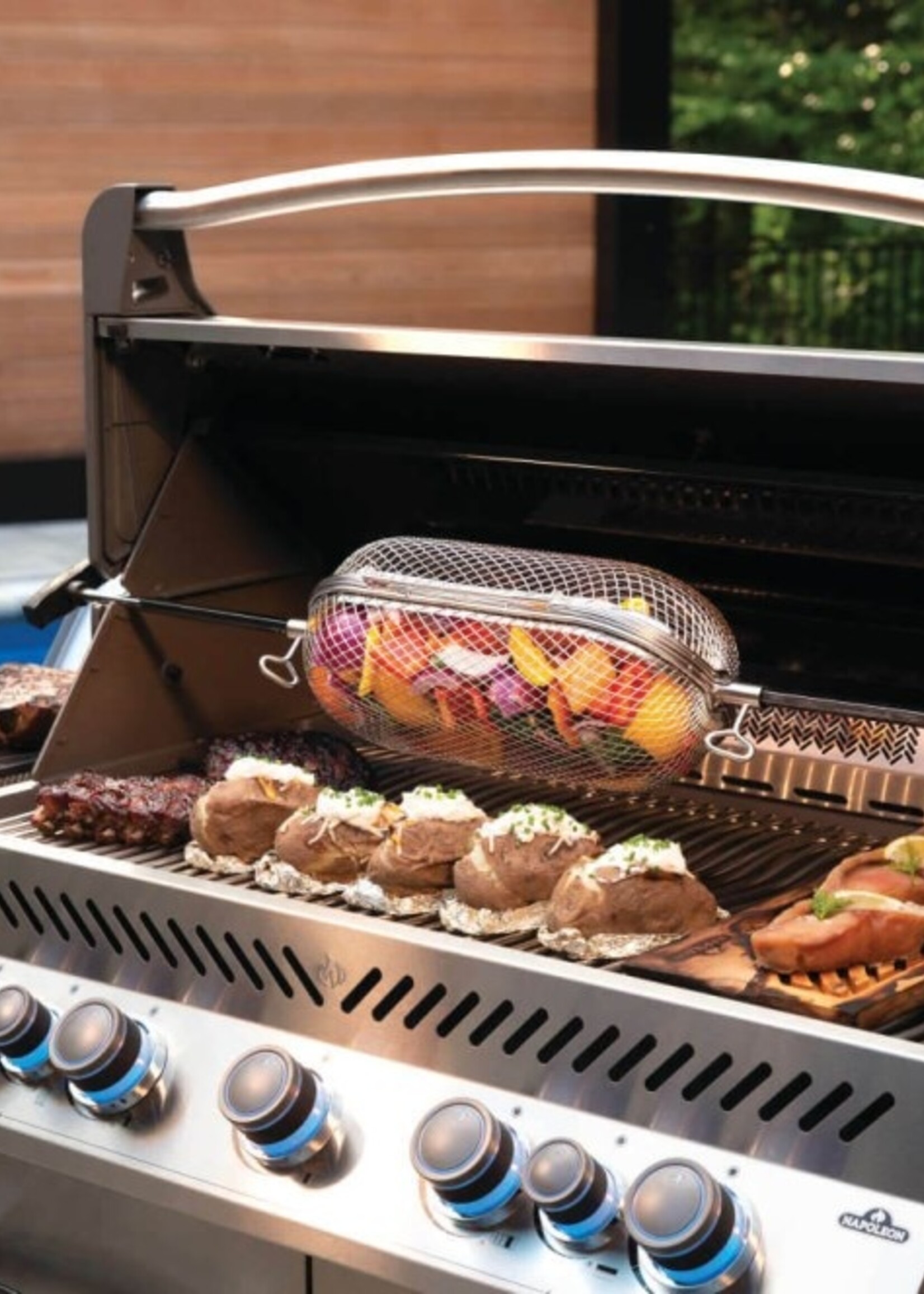 Napoleon RVS mand voor draaispit