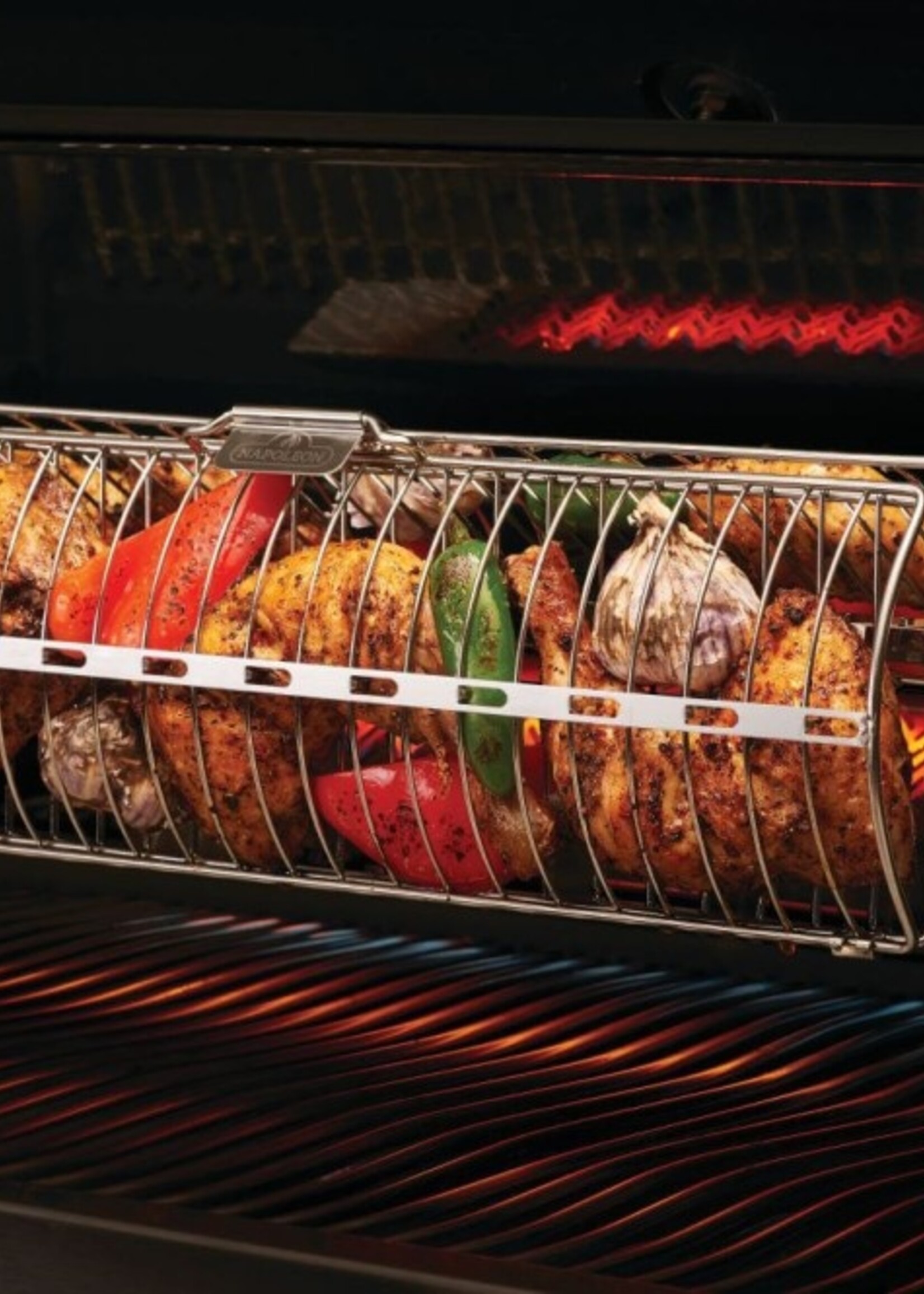 Napoleon RVS multifunctionele houder t.b.v. draaispit