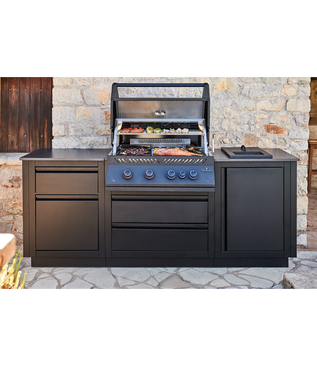 Napoleon OASIS™ 105-bundel, inbouw 700-serie van 81 cm met infrarood achterbrander op propaan, matzwart