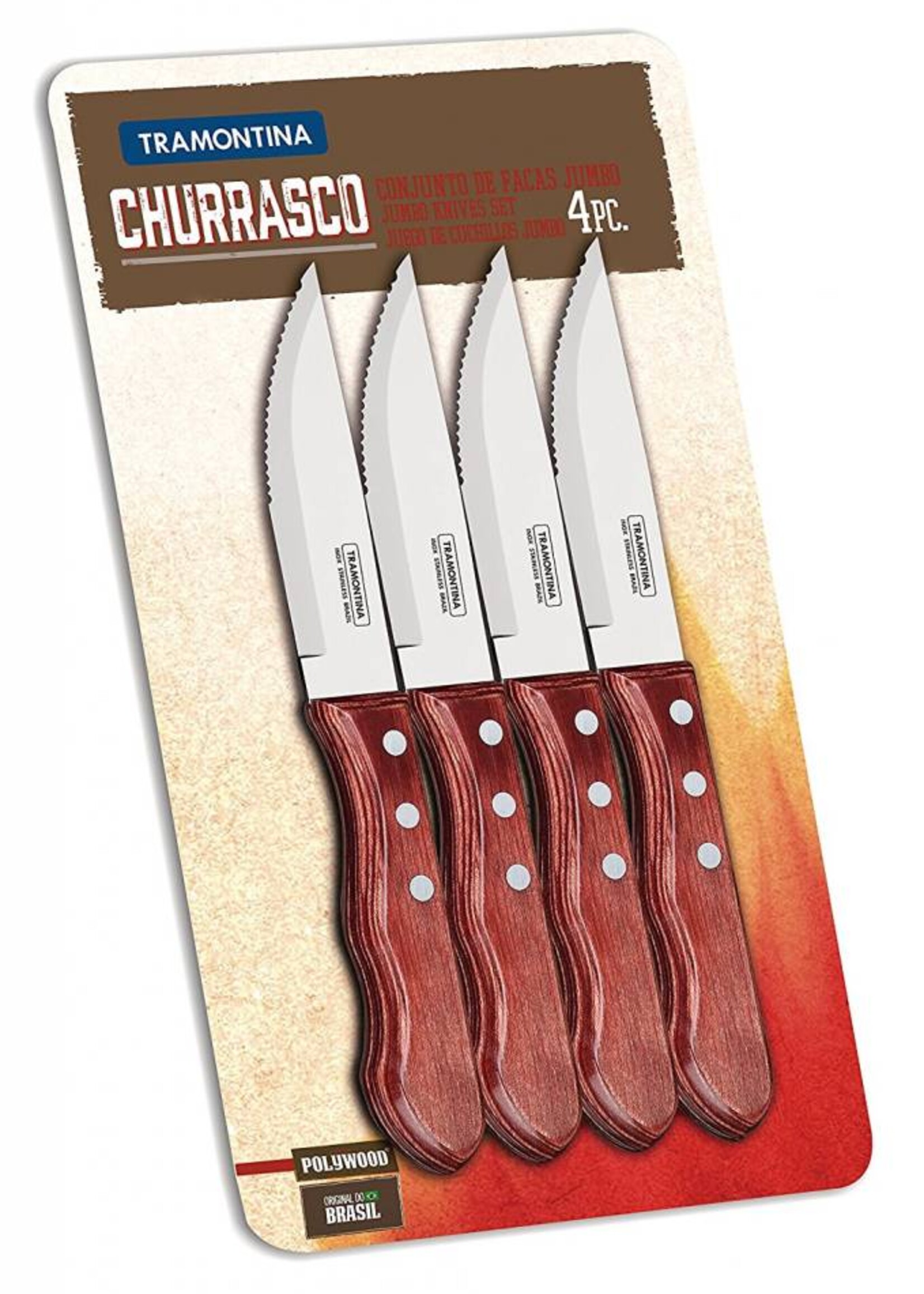 Tramontina Jumbo Steak messen set 4 stuks