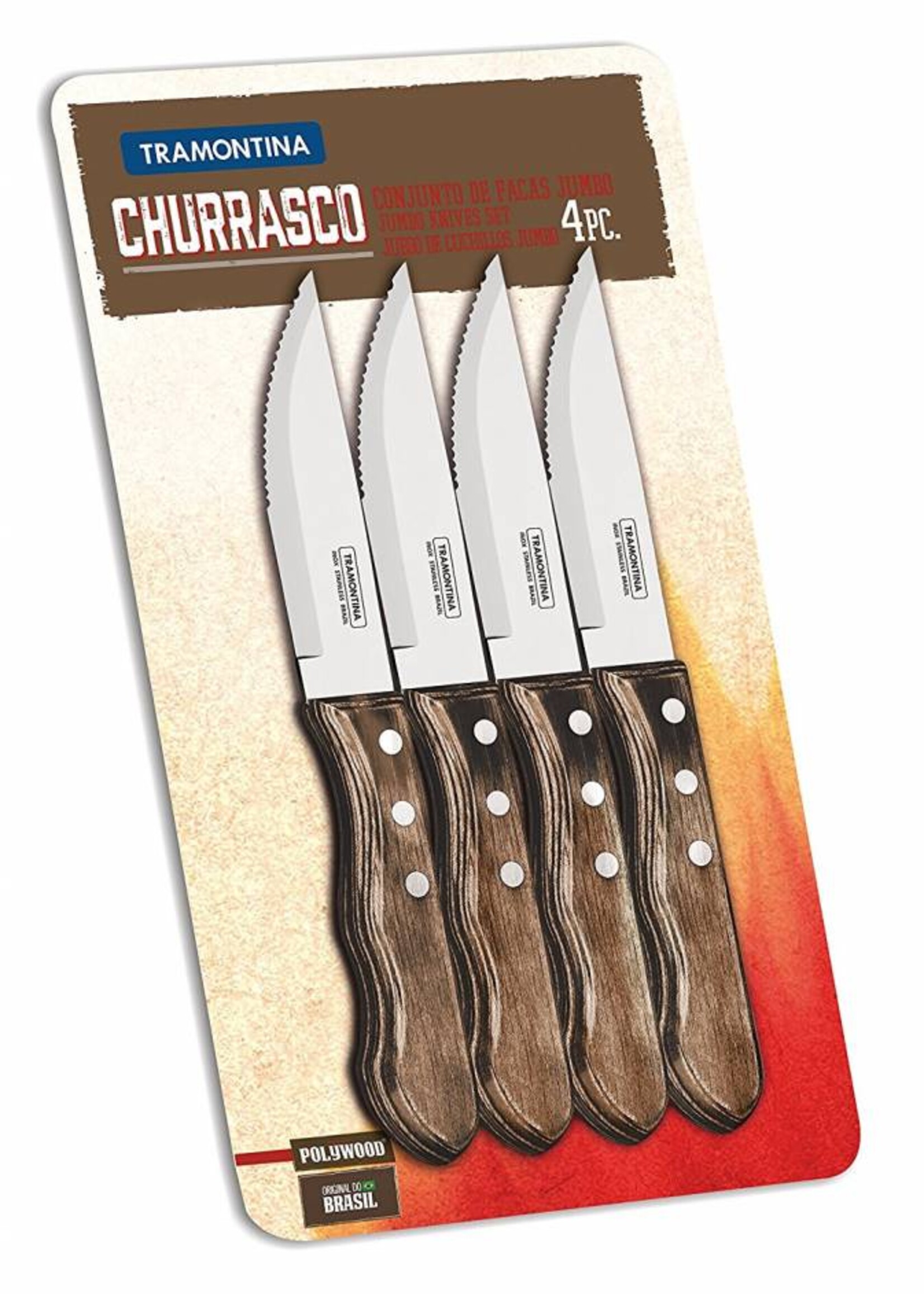 Tramontina Jumbo Steak messen set 4 stuks