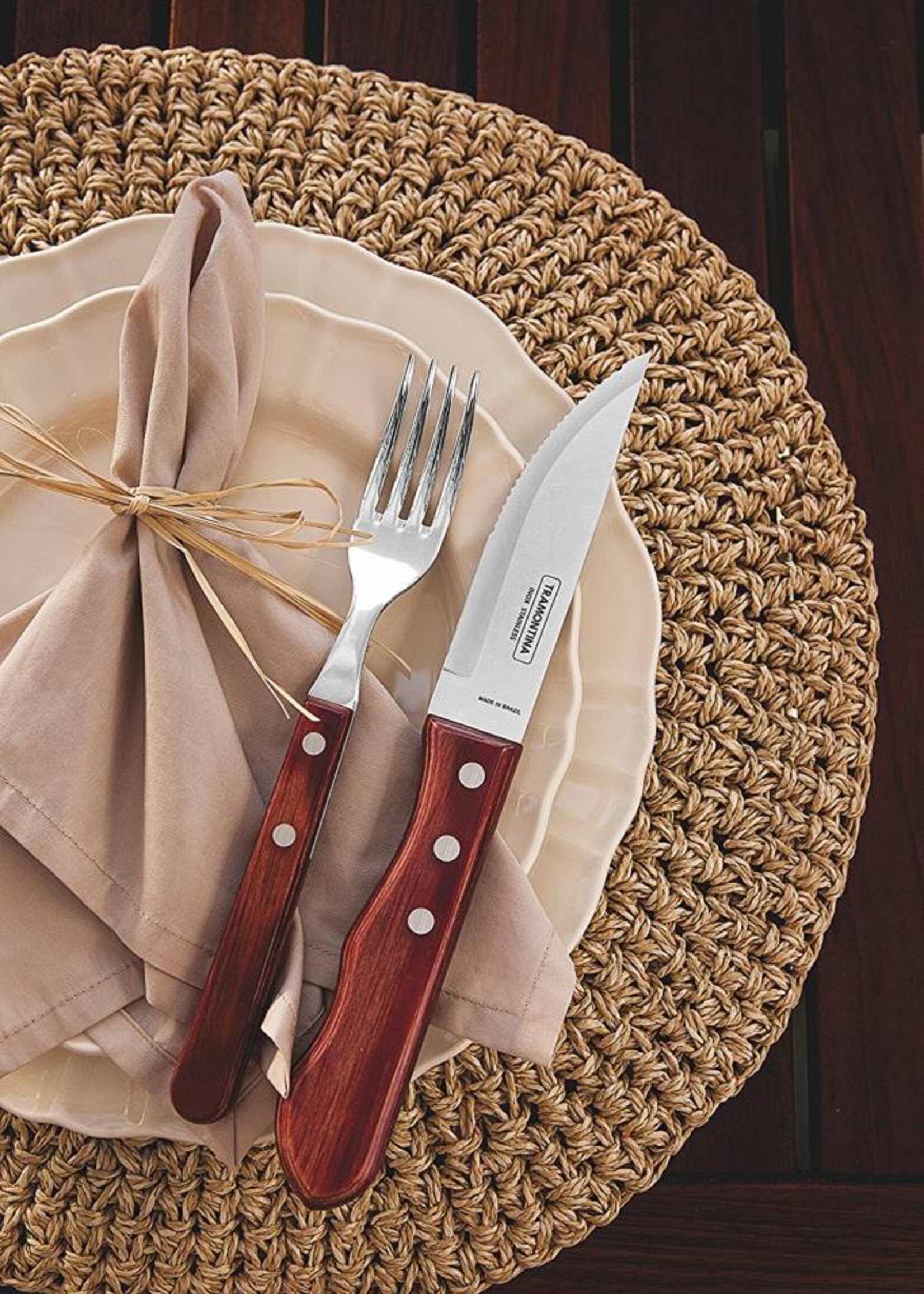 Tramontina Jumbo Steak set 2 messen / 2 vorken