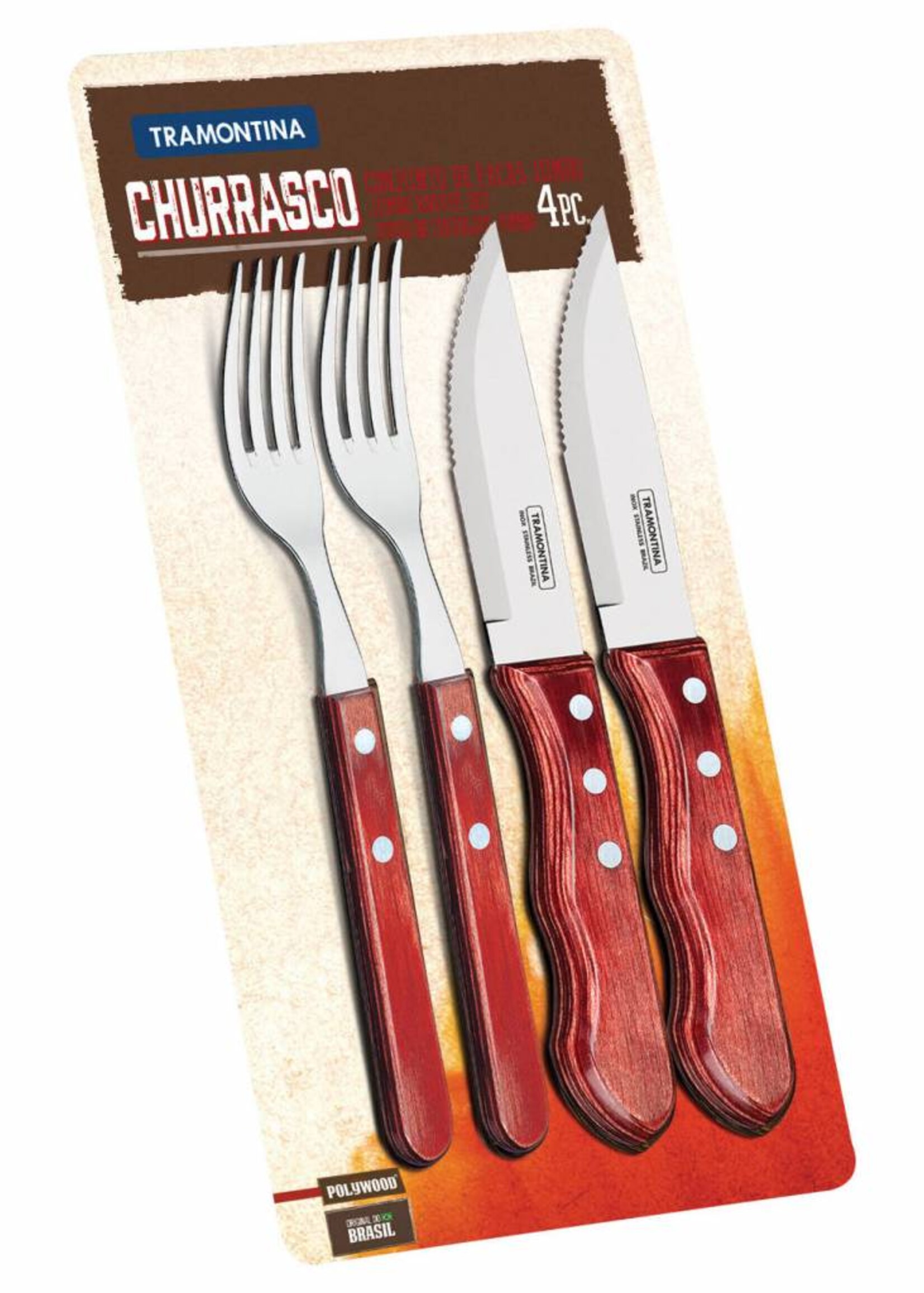 Tramontina Jumbo Steak set 2 messen / 2 vorken