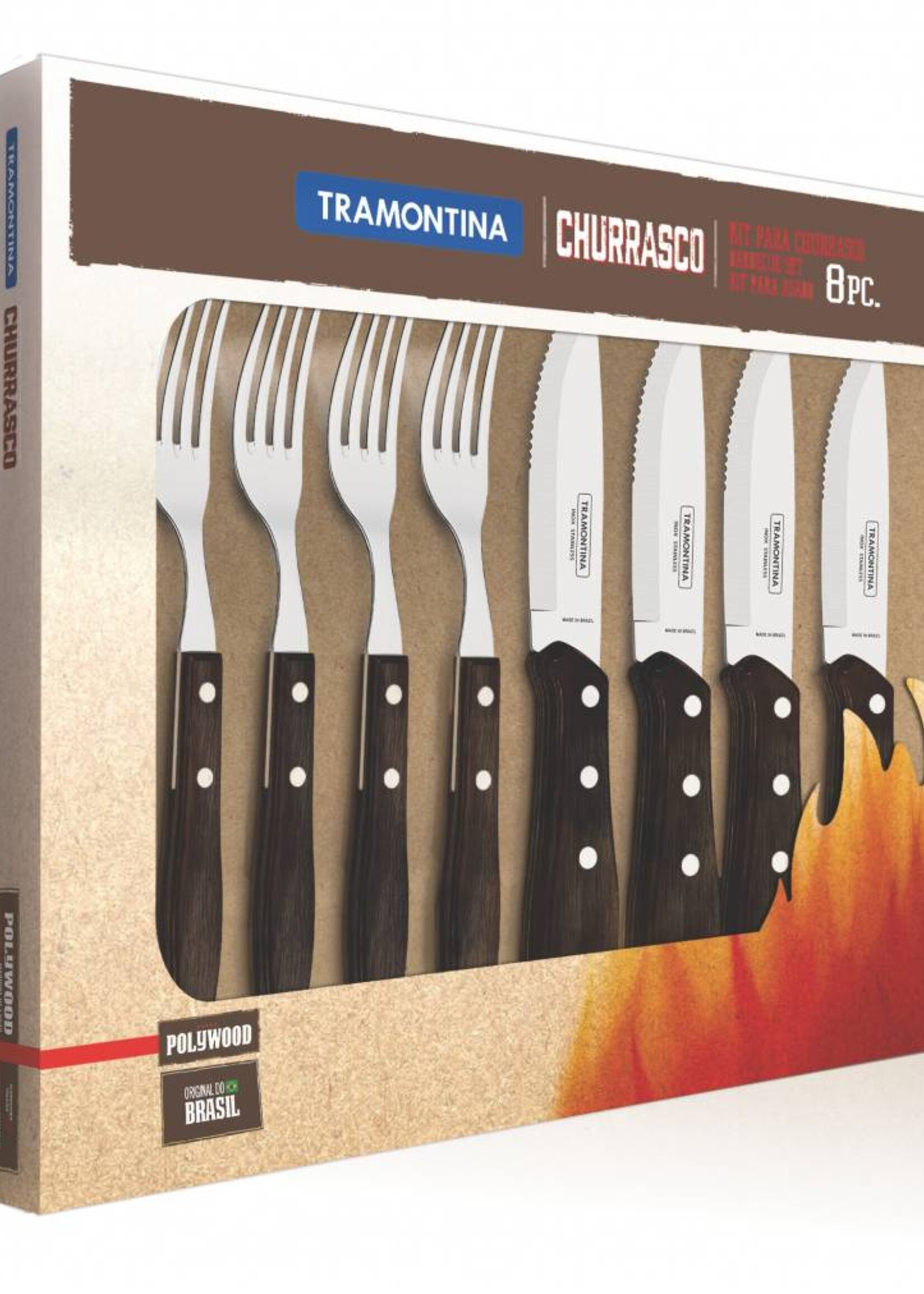 Tramontina Jumbo Steak set 4 messen / 4 vorken