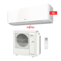 Fujitsu Multi-split 3x binnenunit 3,4 kW + 1x buitenunit 8,0 kW