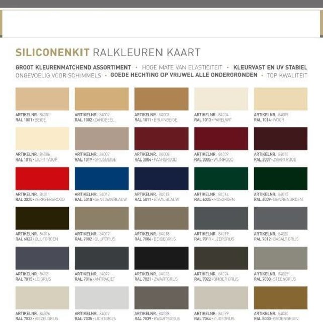 Soudal Siliconenkit op kleur voor Laminaat enz (kies uw kleur)