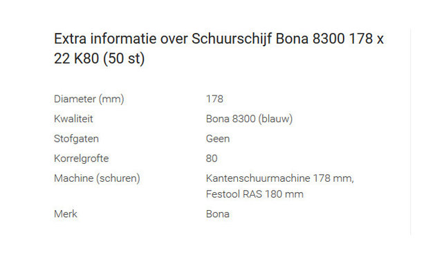Schuurschijf 8300 maat 178x22mm (kies uw korrel) Schuurschijf 8300 maat 178x22mm (kies uw korrel)