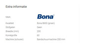 Sanding belt Bona 8600 size 200x750mm K60 Sanding belt Bona 8600 size 200x750mm K60