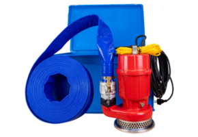 Dompelpomp AS-400 in een box met 20 mtr. slang