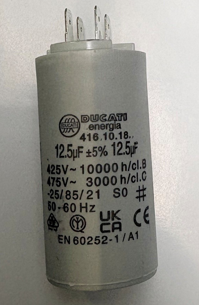 Condensator 12,5uF klem aansluiting