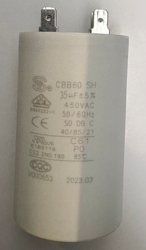 Condensator 35uF klem aansluiting