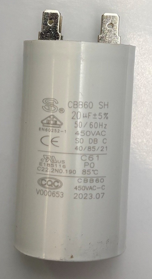Condensator 20uF klem aansluiting
