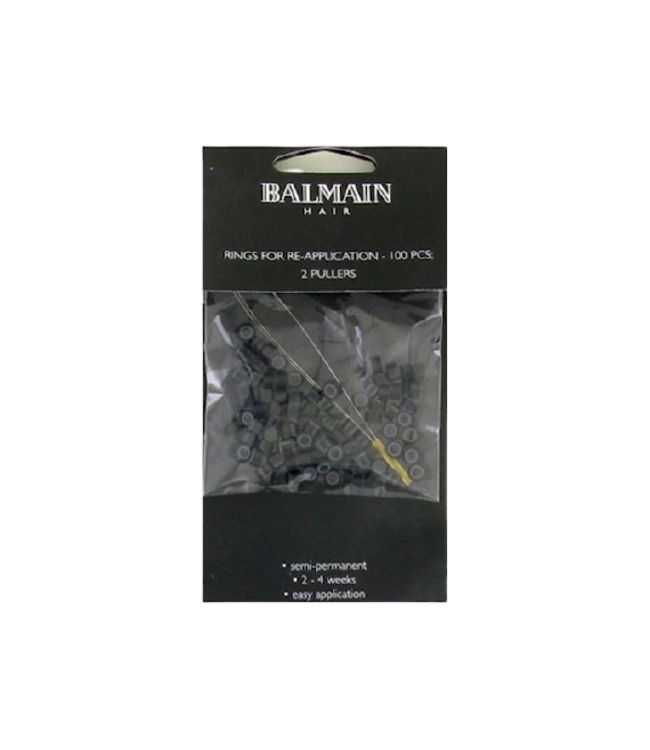 Balmain 100 Rings + 2 Pullers - Black