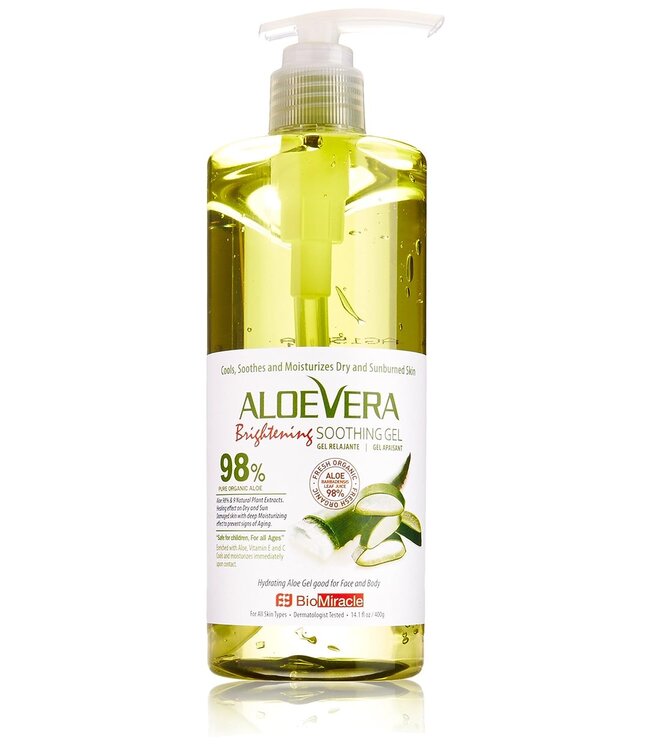 Bio Miracle Brightening Hydrating Soothing Aloe Vera Face and Body Gel 400g