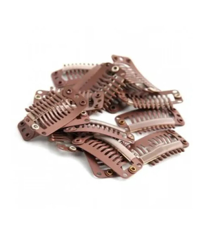 Balmain Hair Double Hair clips Small Bruin 10 stuks