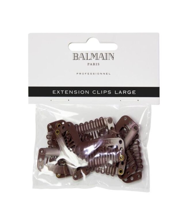 Balmain Hair Extension Clips Large Bruin 10 stuks